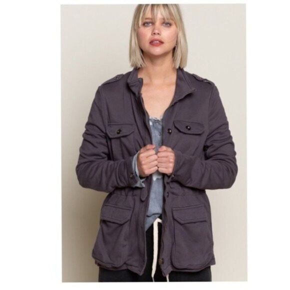 Copy - 𝅺utility Jacket in gray Stone Washed - Picture 8 of 12